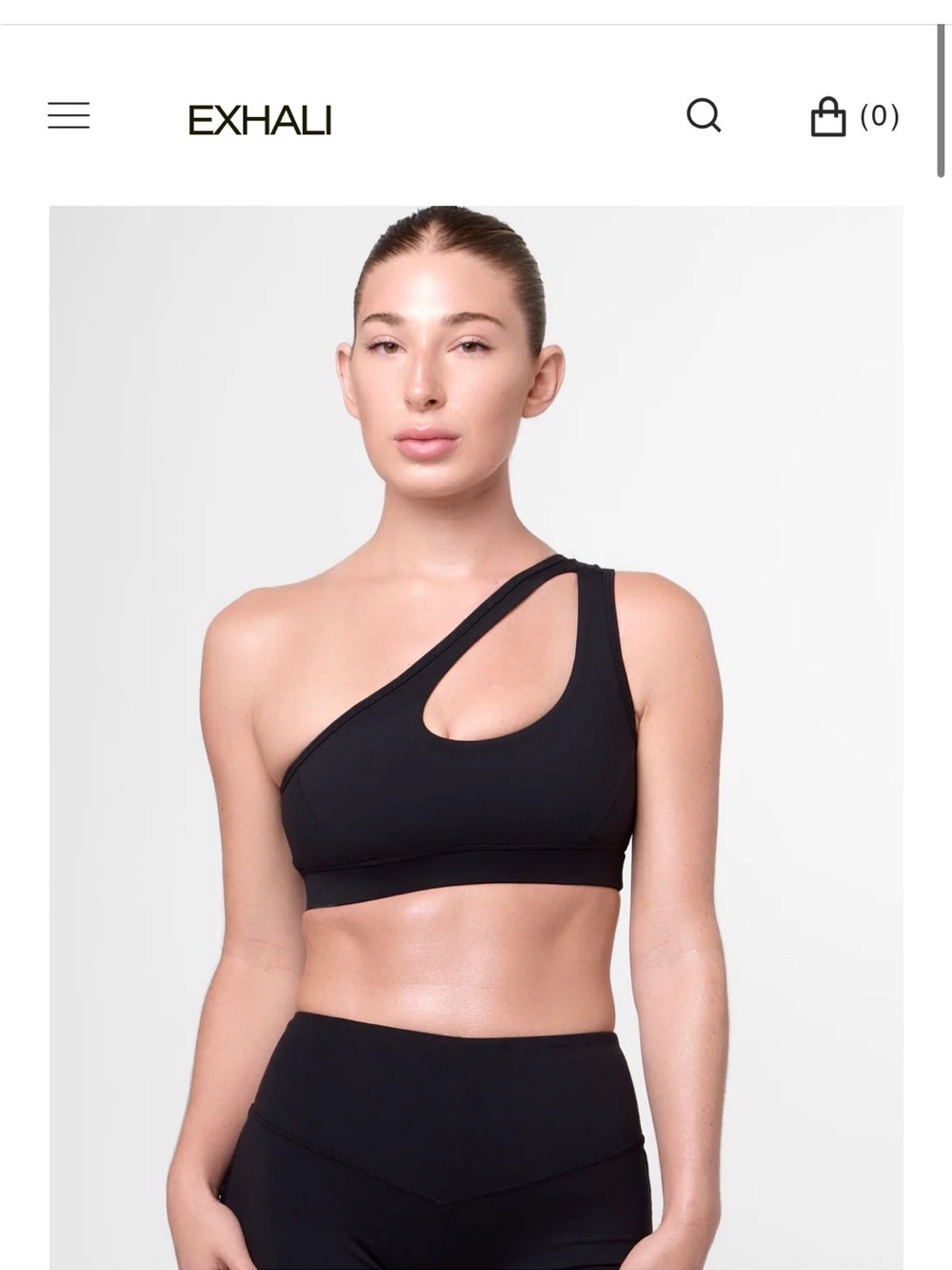 Virtue One-Shoulder Sports Bra in Black
